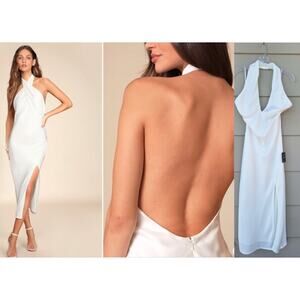 Lulu's White Halter Midi Dress